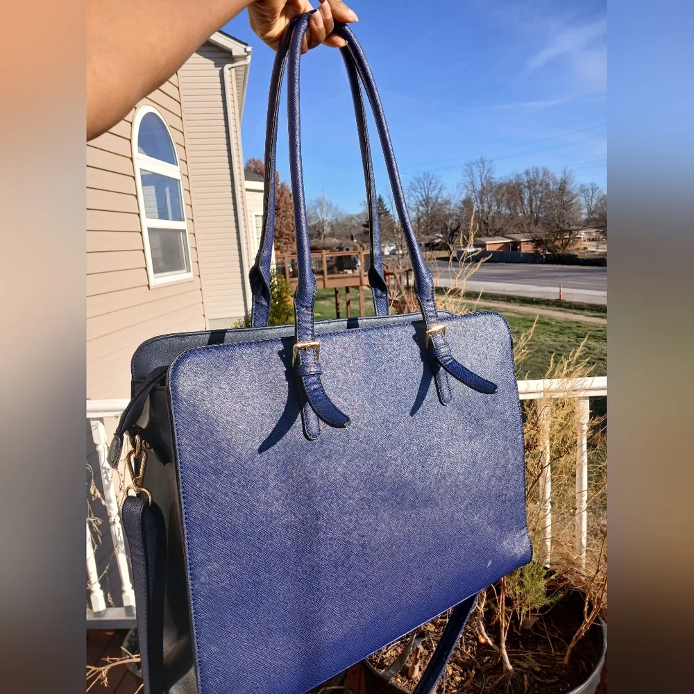 Stylish Navy Blue Laptop Bag for Women